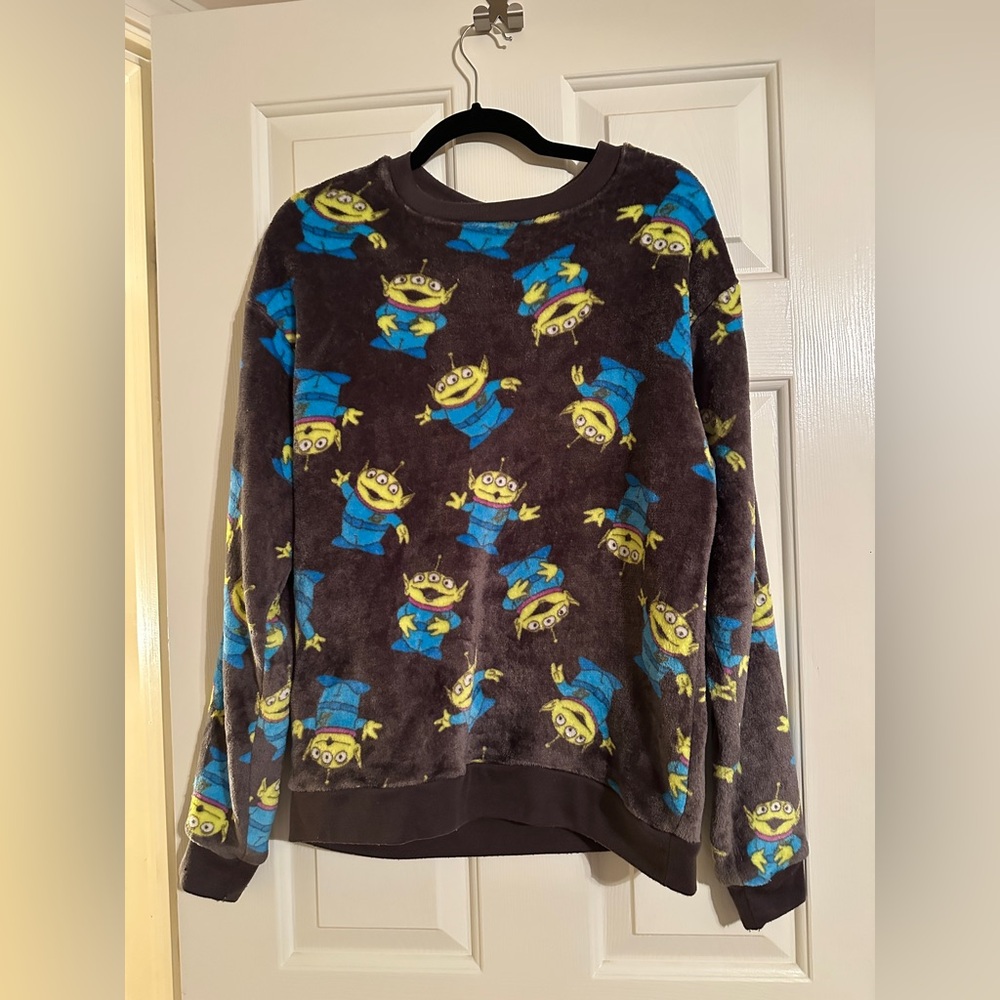 Disney‎ Toy Story Alien Plush Pullover Crewneck Sweatshirt Boho Retro - Large